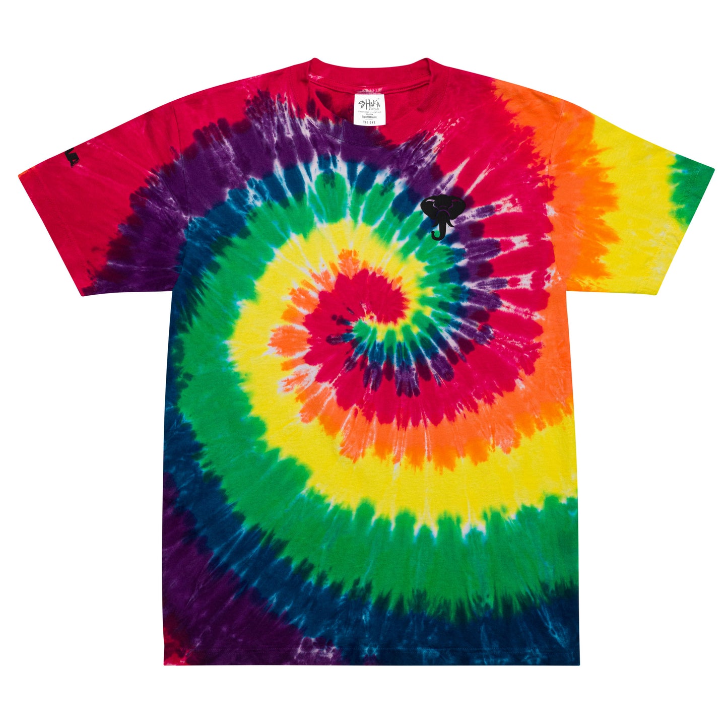 Oversized Randow Swirls Tie-Dye Elephant